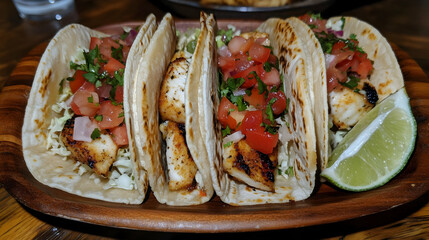 Delicious Grilled Fish Tacos with Salsa and Lime