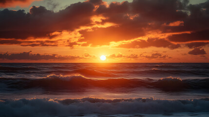 Fototapeta premium Sunrise over the ocean at Miami Beach, Florida