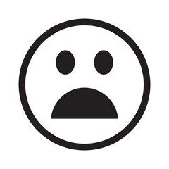 Emoji face with confounded emotion, squiggly mouth, closed eyes and scrunched mimicry. Unhappy, sad, depressed symbol. Emoticon icon isolated on white background. eps10