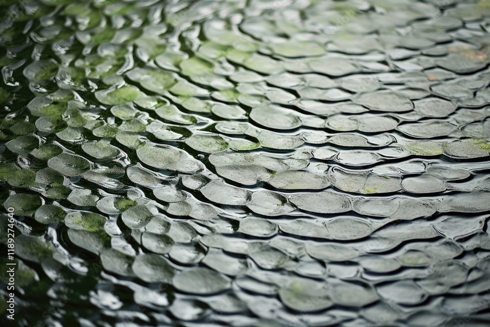 Poster organic texture of rippled water surface reflecting light with intricate patterns during a calm afte