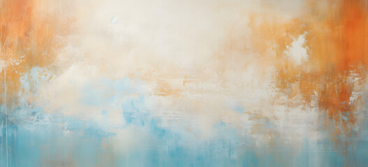 Contemporary hand painted sunset landscape in oil paints