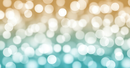 Abstract gradient of turquoise and beige bokeh lights with soft focus, artistic blurred background ideal for modern design, creativity, and photography concepts