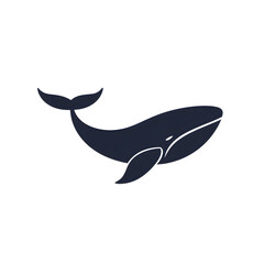 Naklejka premium Minimalistic Whale Logo with Smooth Tail Curve and Streamlined Silhouette