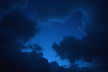 Obraz premium Ethereal Night Sky with Billowing Clouds and Starlight