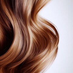 Fototapeta premium wavy brown hair close up on white