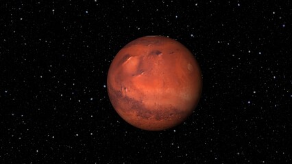 3d realistic rotated zoom out mars with star background © NCSF