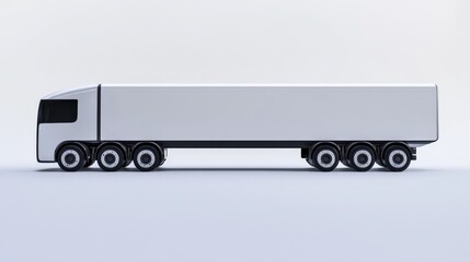 a white semi truck on a plain background