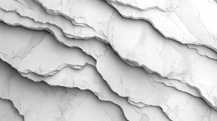Naklejka premium Abstract layered white marble texture with shadows and cracks.