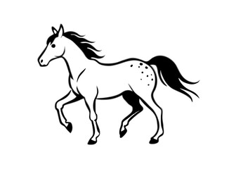 horse silhouette isolated on white
