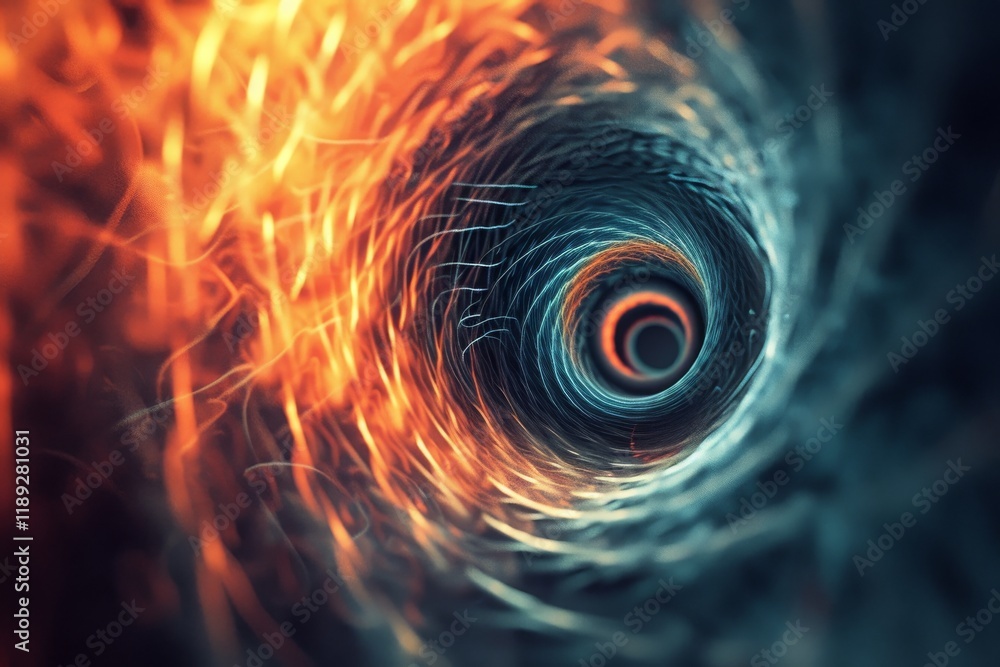 Poster abstract patterns unfold from a dynamic digital vortex as swirling colors create a visually stunning