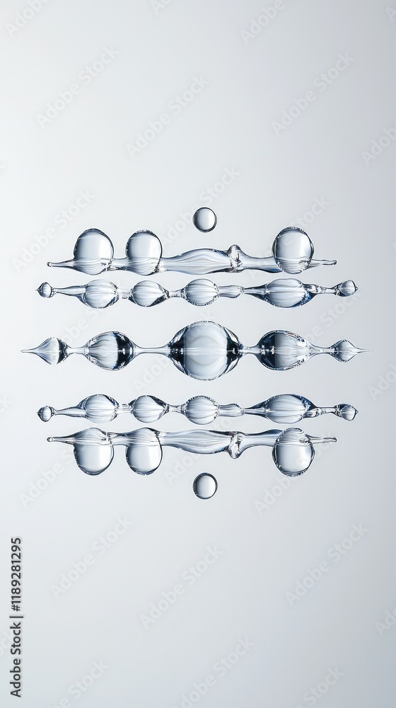 Aufkleber water droplets creating unique patterns on clean surface background