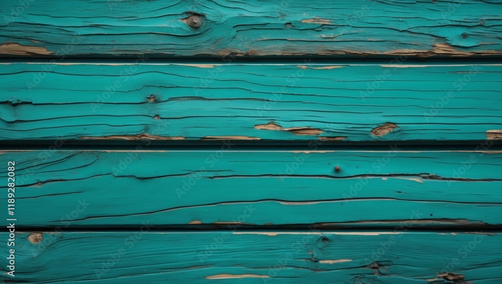 Wall mural Teal and turquoise painted wood texture background