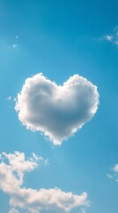 Heart-shaped cloud in a blue sky.