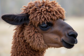 Fototapeta premium Adorable Alpaca with Expressive Gaze
