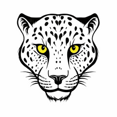 Tiger leopard head isolated on white background