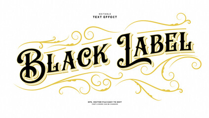 Black label vintage style text effect © Hiemstra