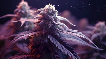 A photo of a cannabis plant with frosty trichomes