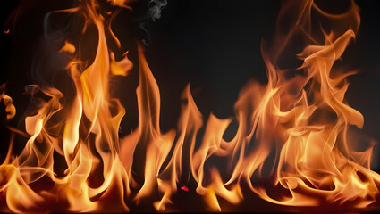 Fototapeta premium fire on a black wallpaper