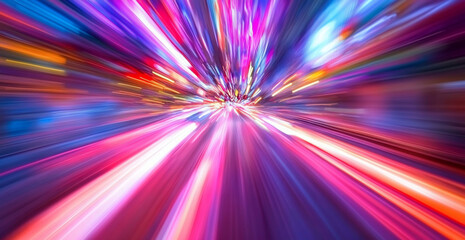 City night lights, speed, motion blur, urban, travel, dynamic energy, background, website