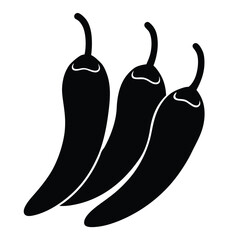 Hot Chilli Silhouette Icon for Fiery Food and Cooking Art
