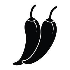 Fiery Chilli Silhouette Icon for Creative Culinary Art Projects