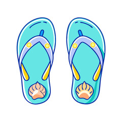 flip flops with seashells icon, flip flops with seashells vector
