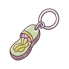 flip flop keychain vector icon, flip flop keychain vector illustration - simple illustration of flip flop keychain, perfect for logos,and flip flop keychain - themed designs.