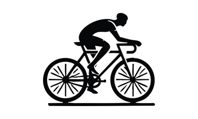 Fototapeta premium cycle Vector, Flat bicycle icon, bicycle silhouette vector white background