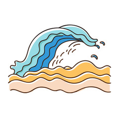beach waves vector icon, beach waves vector illustration - simple illustration of beach waves, perfect for logos,and beach waves -themed designs.