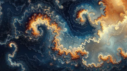 Abstract fractal design showcasing swirling patterns in vibrant colors.