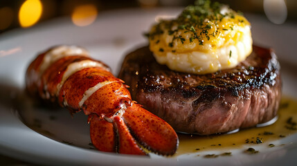 Savor the Moment: Grilled Lobster Tail and Steak with Herb Butter