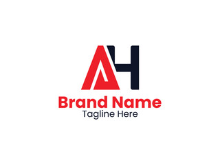 Fototapeta premium Letter AH, HA letter logo design. Initial letter HA uppercase monogram logo.