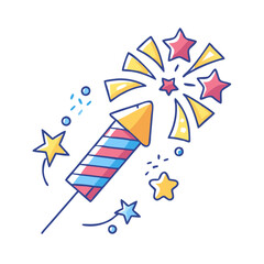 Obraz premium fireworks vector icon, fireworks vector illustration - simple illustration of fireworks, perfect for logos, and fireworks -themed designs.