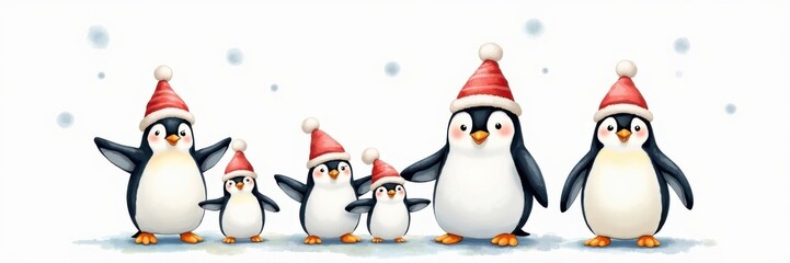 Fototapeta premium Festive penguin day celebration winter wonderland digital art cheerful environment charming viewpoint joyful concept