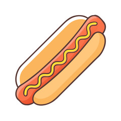 hot dog vector icon, hot dog vector illustration - simple illustration of hot dog, perfect for logos,and hot dog -themed designs.