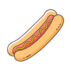 hot dog vector icon, hot dog vector illustration - simple illustration of hot dog, perfect for logos,and hot dog -themed designs.