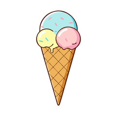 ice cream cone vector icon, ice cream cone vector illustration - simple illustration of ice cream cone, perfect for logos,and ice cream cone -themed designs.