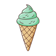 ice cream cone vector icon, ice cream cone vector illustration - simple illustration of ice cream cone, perfect for logos,and ice cream cone -themed designs.
