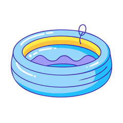 inflatable pool vector icon, inflatable pool vector illustration - simple illustration of inflatable pool, perfect for logos,and inflatable pool -themed designs.