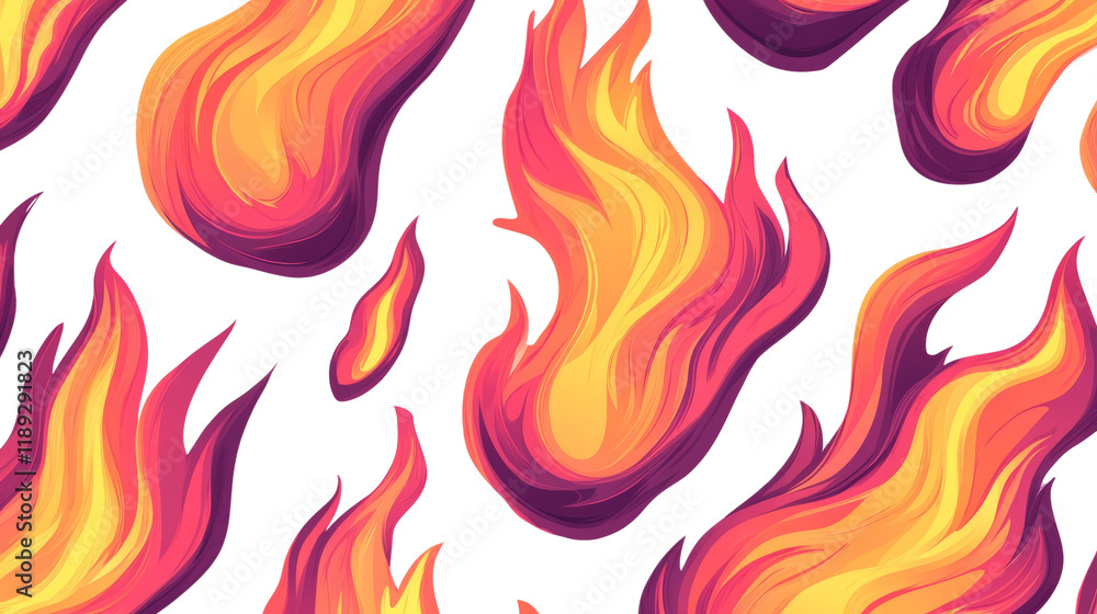 Aufkleber Abstract Flame Design Seamless Pattern Background