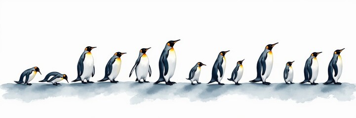 Fototapeta premium Celebrating penguin day a charming display of emperor penguins in their natural habitat