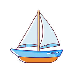 sailboat vector icon, sailboat vector illustration - simple illustration of sailboat, perfect for logos,and sailboat -themed designs.