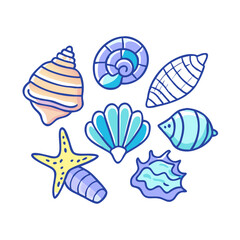 seashell collection vector icon, seashell collection vector illustration - simple illustration of seashell collection, perfect for logos,and seashell collection -themed designs.