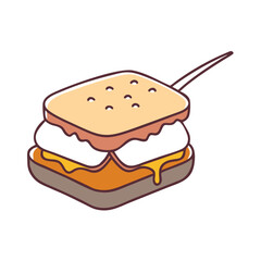 s mores vector icon, s mores vector illustration - simple illustration of s mores, perfect for logos,and s mores -themed designs.