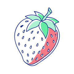 strawberry vector icon, strawberry vector illustration - simple illustration of strawberry, perfect for logos,and strawberry -themed designs.