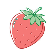 Obraz premium strawberry vector icon, strawberry vector illustration - simple illustration of strawberry, perfect for logos,and strawberry -themed designs.
