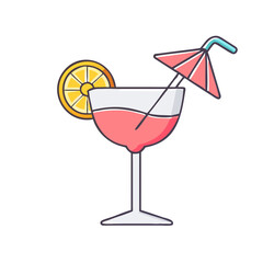 summer cocktail vector icon, summer cocktail vector illustration - simple illustration of summer cocktail, perfect for logos,and summer cocktail -themed designs.