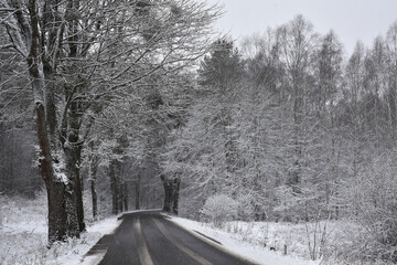 Winter in Warmia in Poland