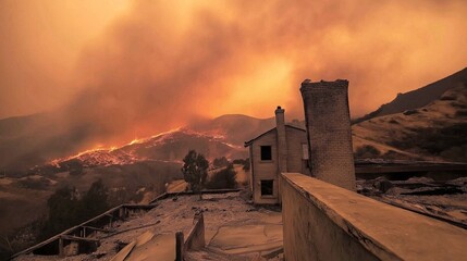 Abandoned House Amid Wildfire Ruins