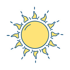 sun with rays vector icon, sun with rays vector illustration - simple illustration of sun with rays, perfect for logos,and sun with rays -themed designs.